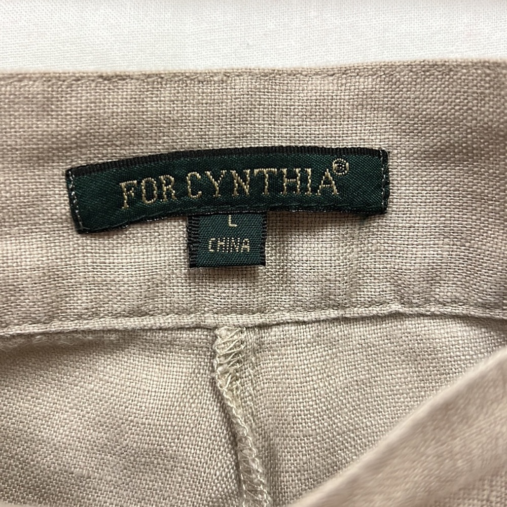 Linen light color wide leg pants - Picture 2 of 12